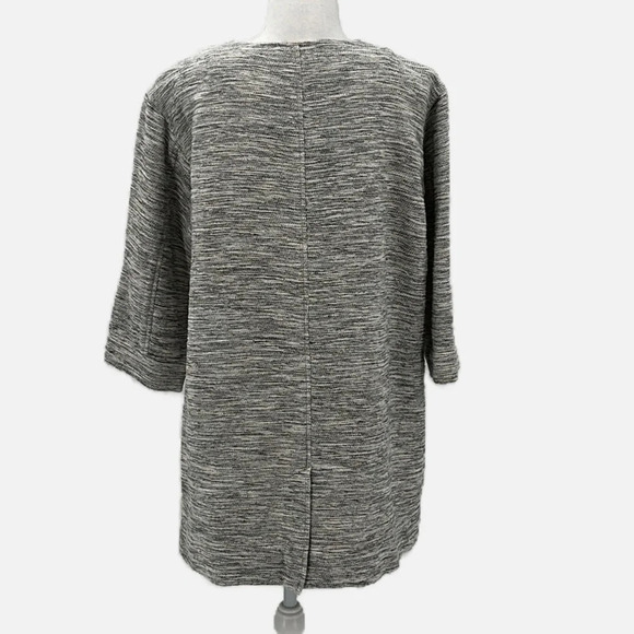 Eileen Fisher Snap Front Cotton Blend 3/4 Sleeve Jacket - Size Medium - Picture 3 of 6